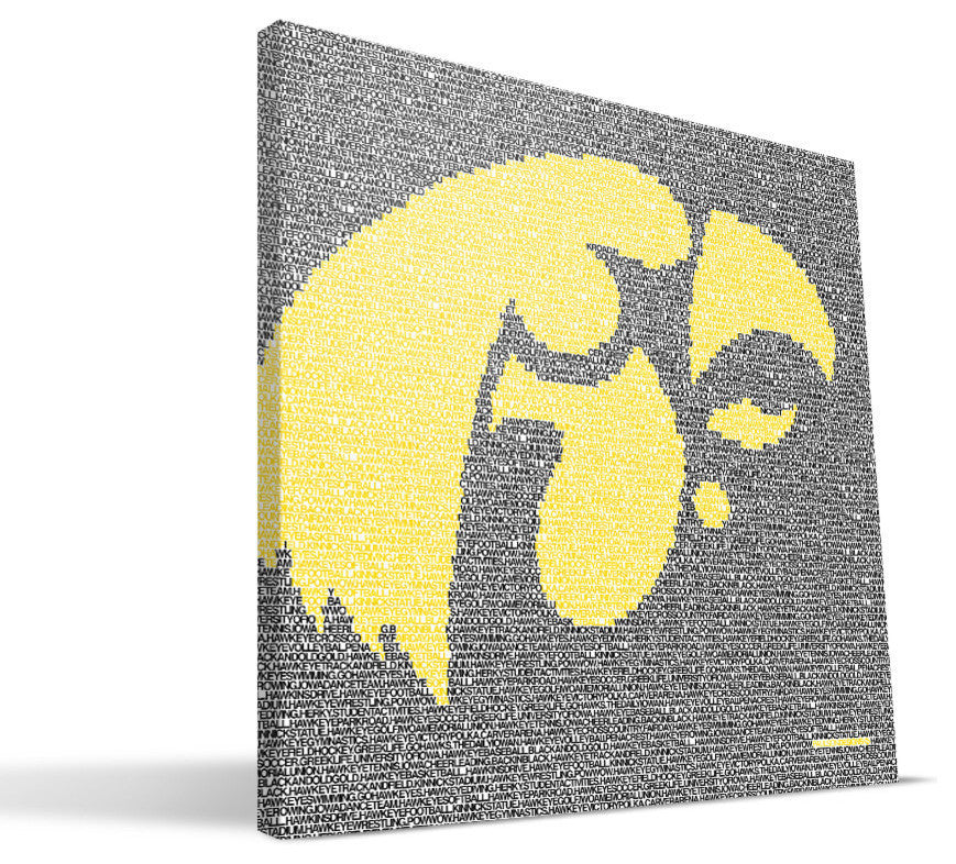 IOW Hawkeyes Typo Canvas Print, 16"x16"