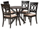 Rainier 5-Piece Dining Set, Beige/Dark Brown