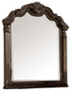 Benzara BM232909 Modern Mirror With Crown Top Frame and Molded Details, Brown