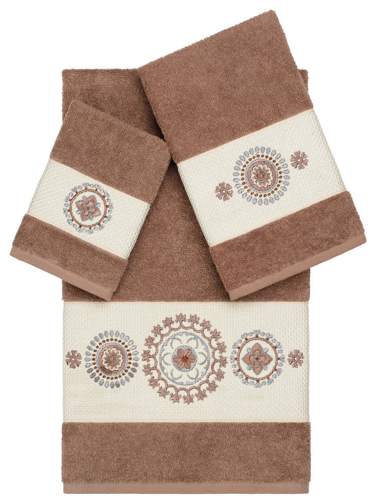 Isabelle 3 Piece Embellished Towel Set