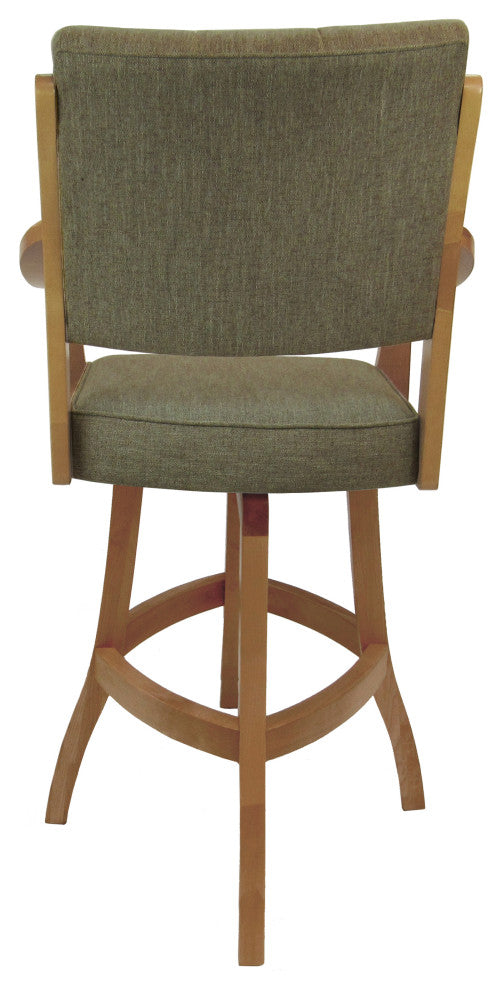 Swivel Counter Wood Bar Stool Casa on S-Base, Basin Beige - Natural, 34"