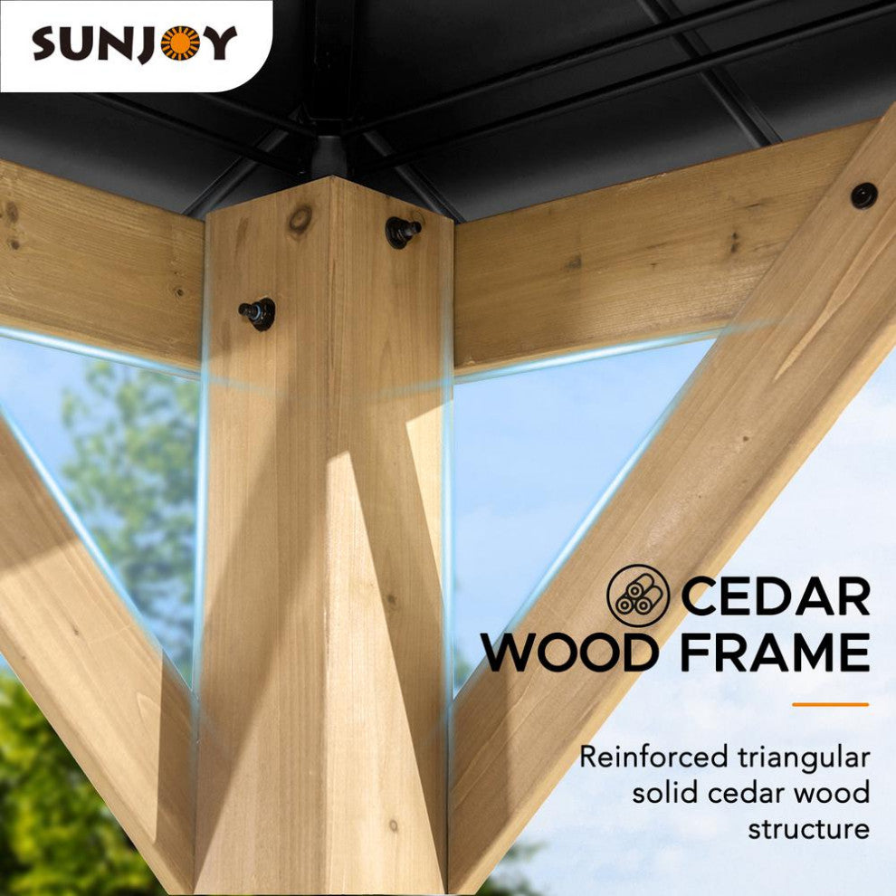 Archwood 11 ft. x 11 ft. Cedar Framed Gazebo with Steel Hardtop