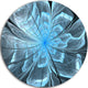 Light Blue Flower With Petals, Modern Floral Disc Metal Artwork, 36"