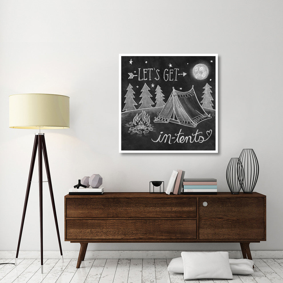 "Adventure Love Tent Chalk" Digital Paper Print by Mary Urban, 42"x42"