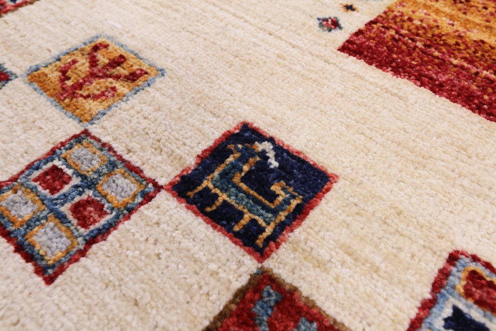 Tribal Persian Gabbeh Handmade Rug 5' 5" X 7' 10" Q10710