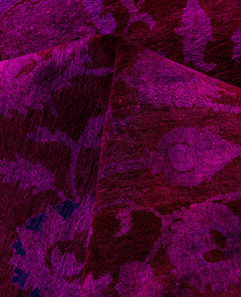 Overdyed One-of-a-Kind Hand-Knotted Area Rug Pink, 9' 4" x 12' 4"