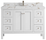 Nashville 48" Single Sink Bath Vanity, White 2" Viola Brown