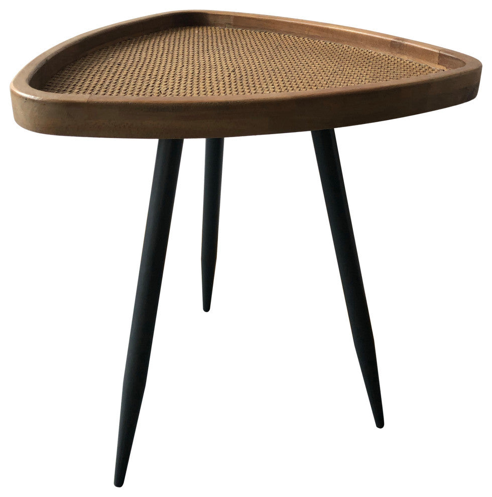 Scandinavian Rollo Rattan Side Table - Natural