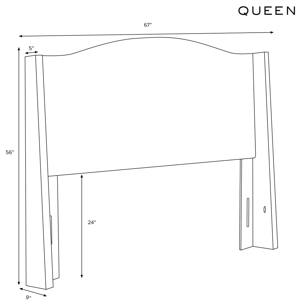 Camelback Wingback Headboard, Linen Linen, Queen