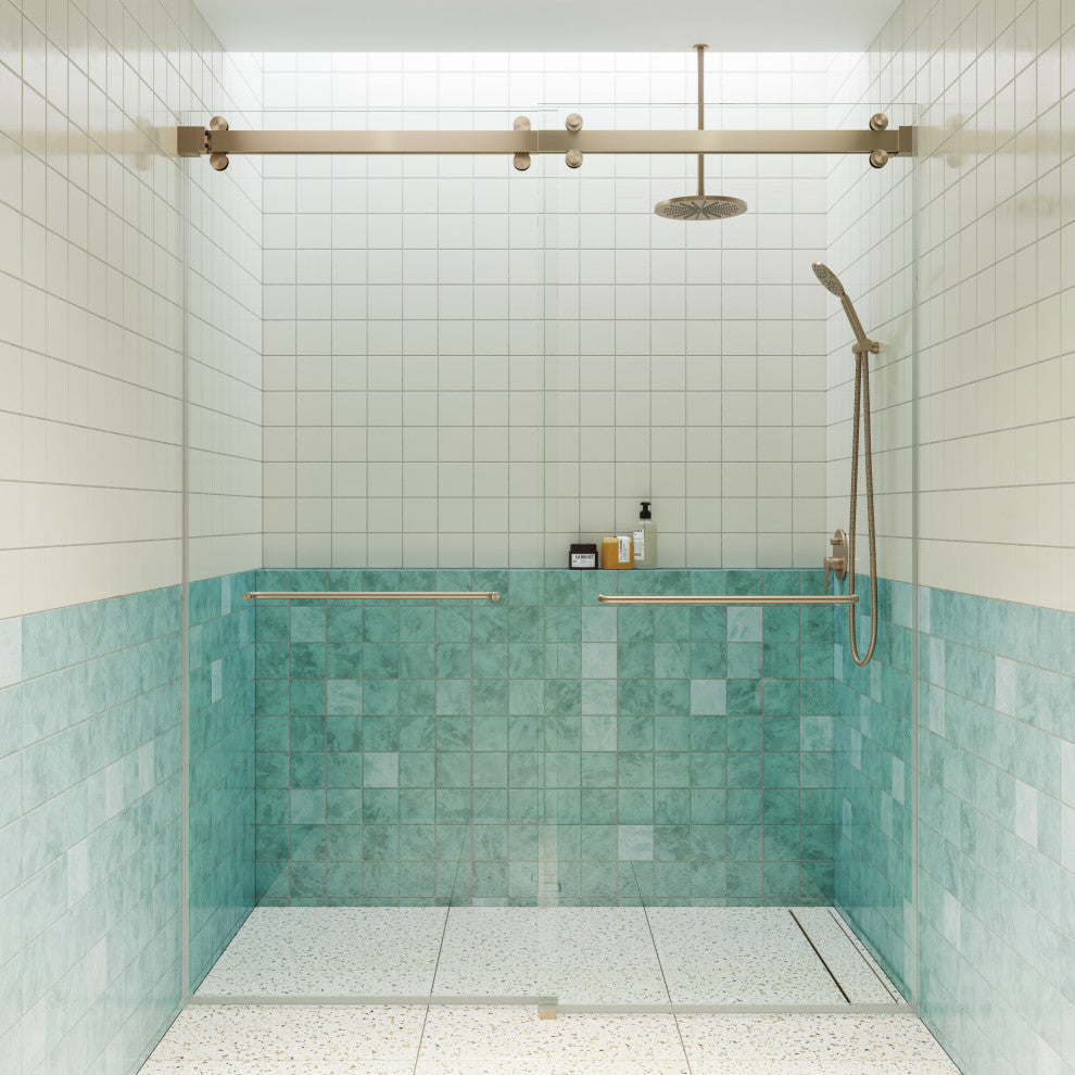 Polaris 60 in. x 78 in. Sliding Bypass Shower Doors, Brushed Bronze
