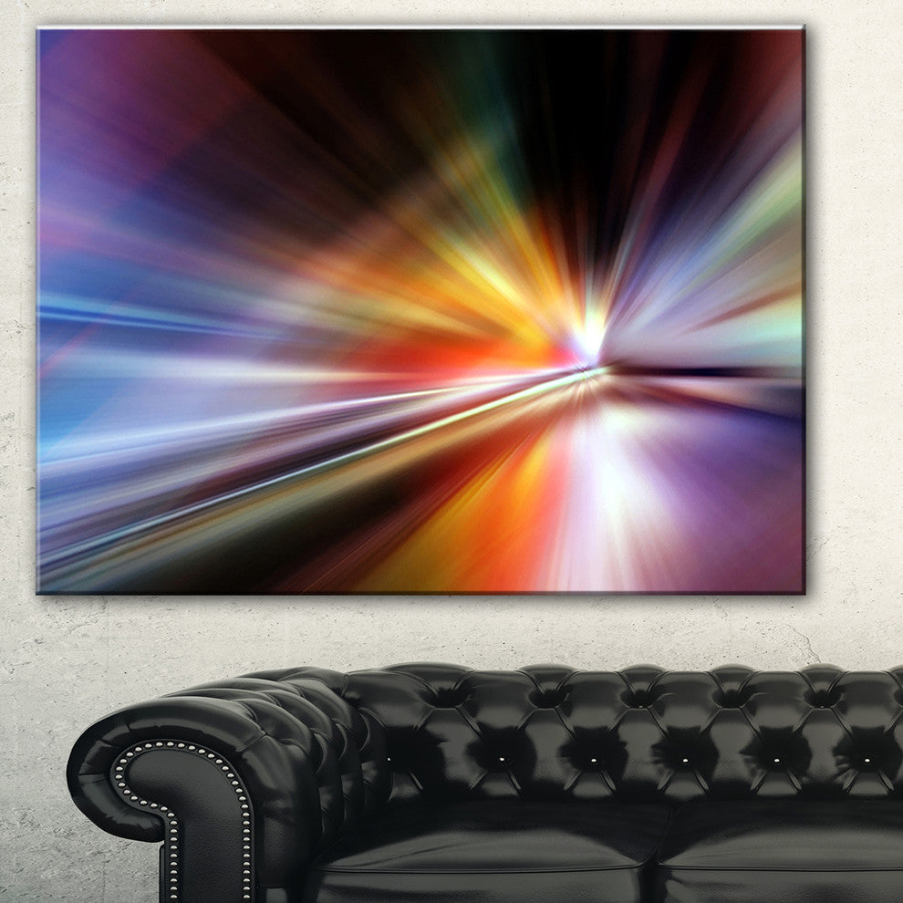 "Rays of Speed Purple" Abstract Digital Art Canvas Print