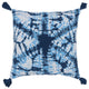 Blue Machine Woven with Tassels Viston Throw Pillow, 20" x 20"