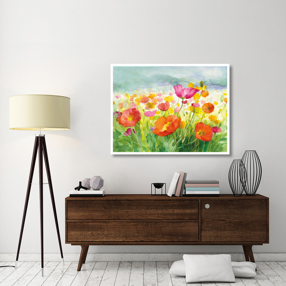 "Meadow Poppies" Digital Paper Print by Danhui Nai, 50"x38"