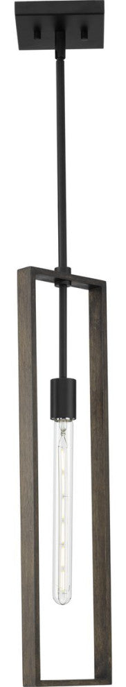 Boundary Collection 1-Light Modern Pendant, Matte Black