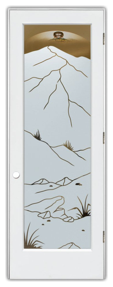 Interior Prehung Door or Interior Slab Door - Mountains Foliage - Primed -...
