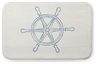24" x 17" Large Ship Wheel Bathmat, Dusty Smoke