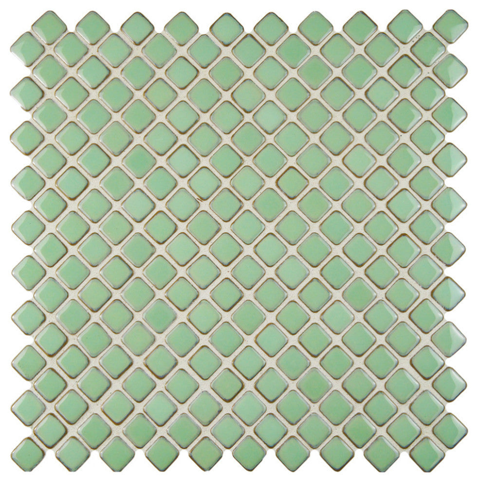 Hudson Diamond Light Green Porcelain Floor and Wall Tile
