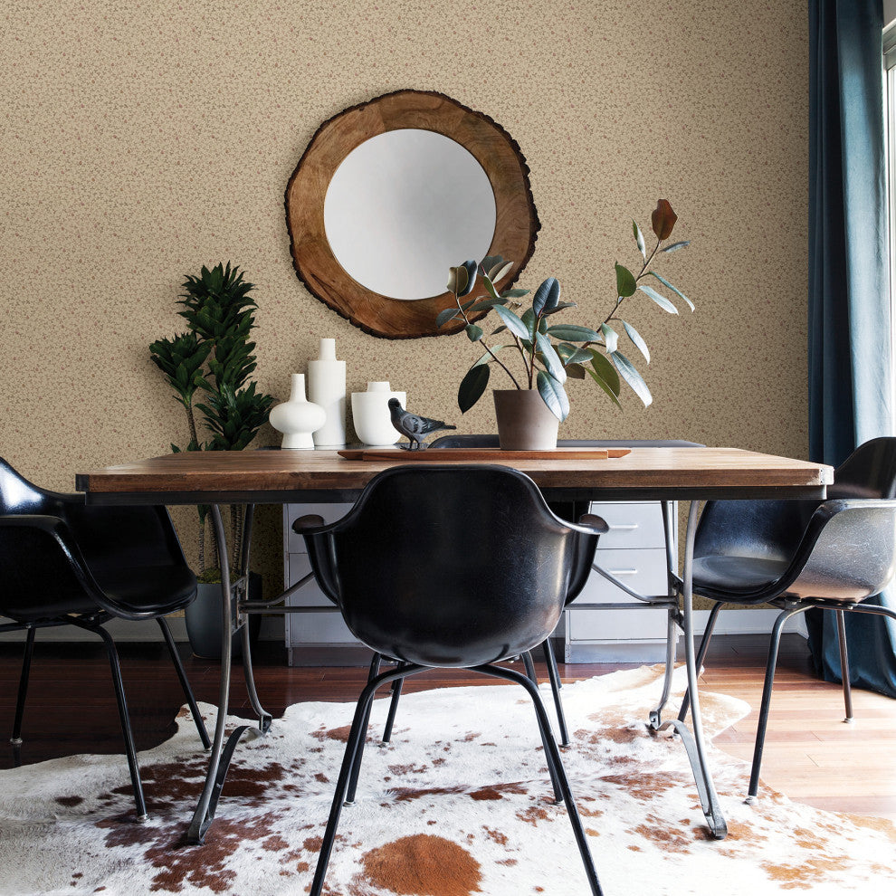 Lark Beige Botanical Wallpaper Bolt