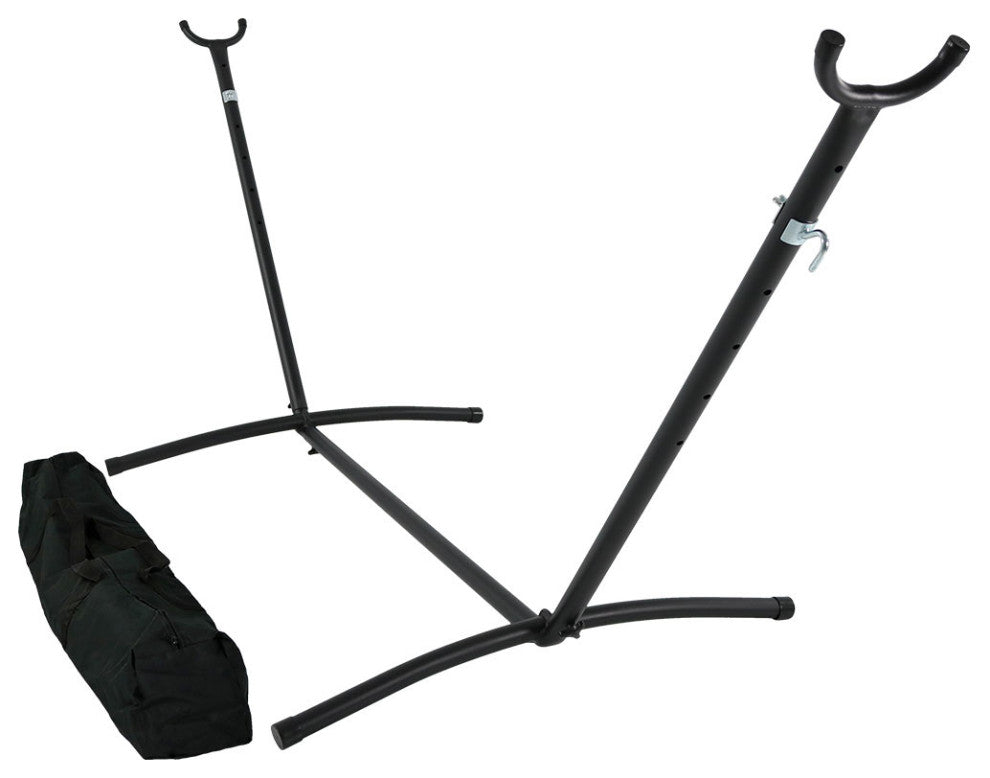 Sunnydaze Space-Saving Brazilian Hammock Stand With Carrying Case, Black