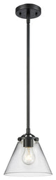Large Cone 1-Light Mini Pendant, Oil Rubbed Bronze, Clear