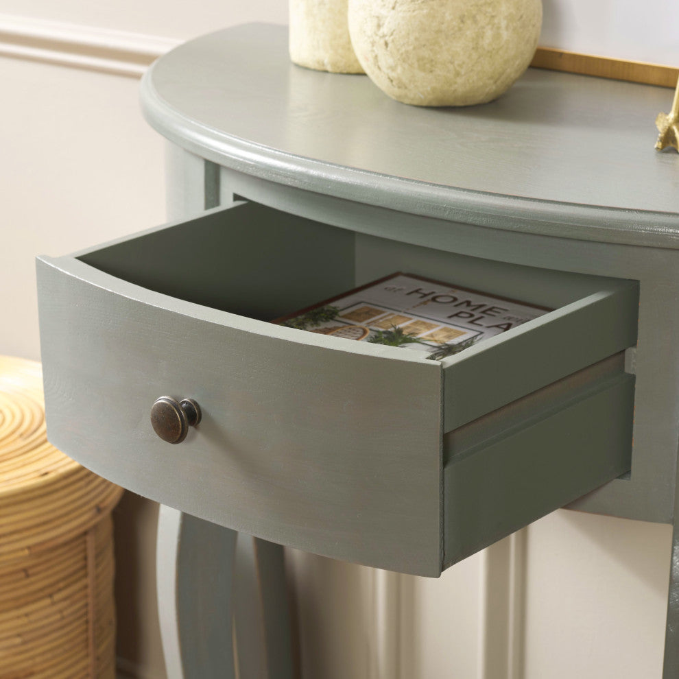Safavieh Jan Demilune Small Console Table, French Gray