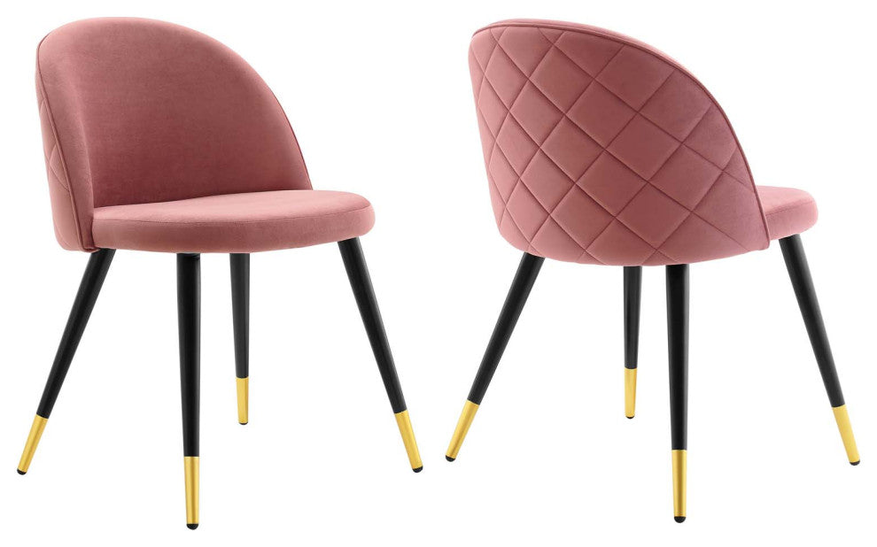 Cordial Performance Velvet Dining Chairs - Set of 2-Dusty Rose