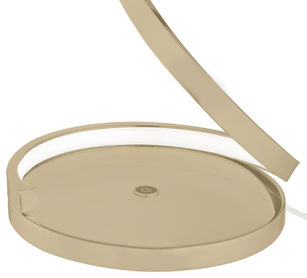 Modern Spiral Dimmable Integrated LED Table Lamp, Gold