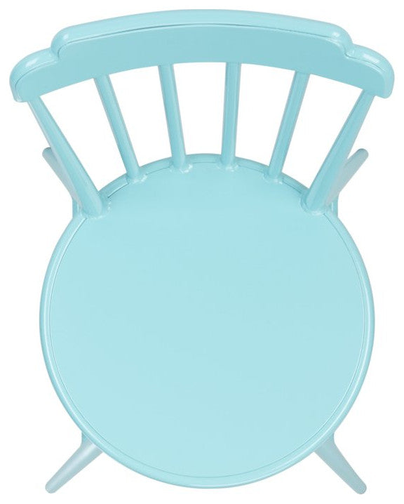 2 Pack Indoor Outdoor Dining Side Chair, Armless Seat & Slat Back, Baby Blue