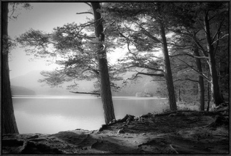 "Loch An Eilein" Framed Canvas Giclee by Dorit Fuhg, 37x25"