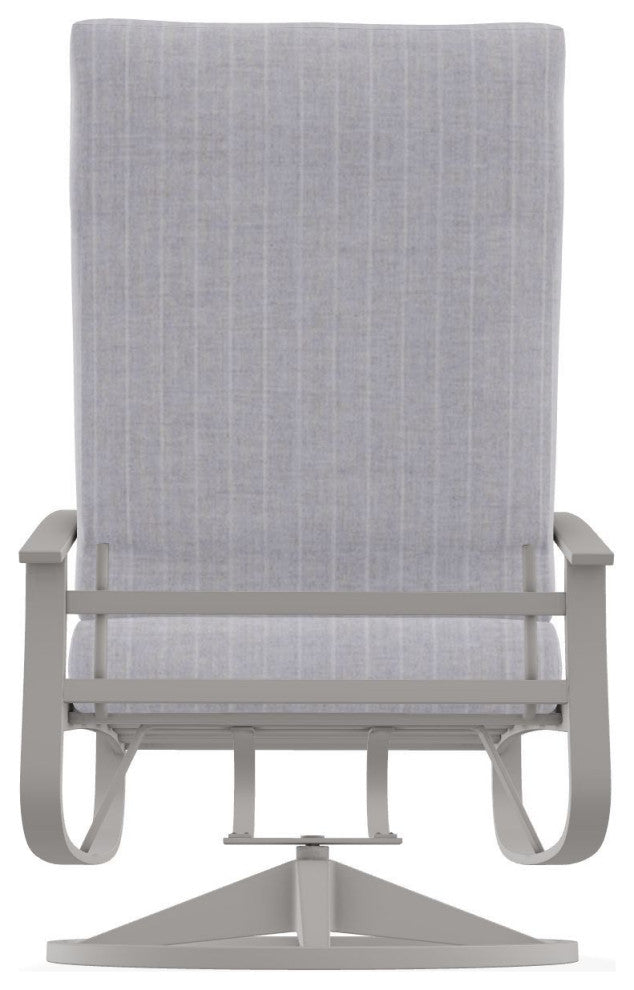 Belle Isle Cushion Deep Seat Outdoor Swivel Rocker, Ticking Fog/Warm Gray