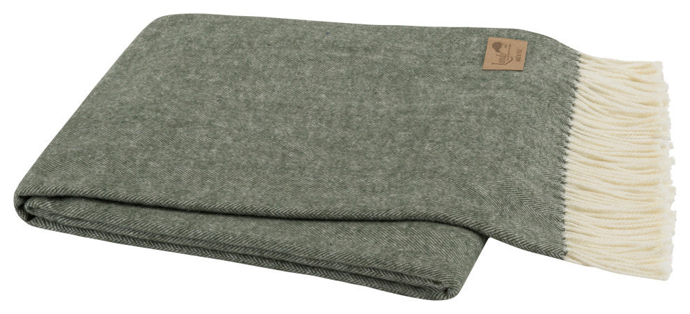 Italian Herringbone Throw, Hunter