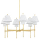 Hudson Valley Glenmoore Six Light Chandelier, Aged Brass
