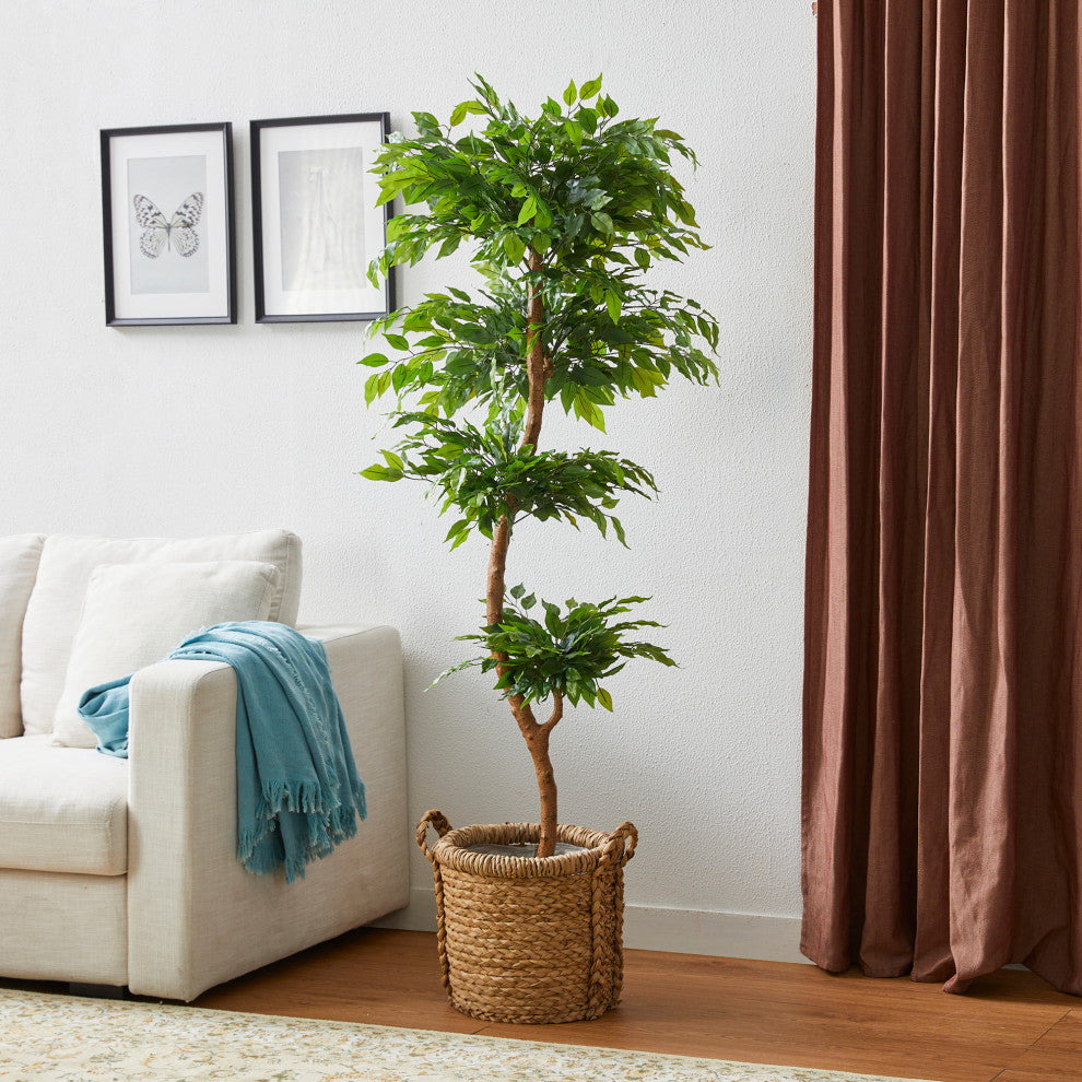 5' Creative Shaped Faux Ficus Tree in Pot