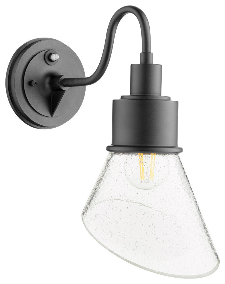 Quorum 733-69 One Light Wall Mount, Black w ClearSeeded Finish