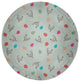 Chickens and Eggs Easter Chenille Rug, Breezeway Green, 5' Round