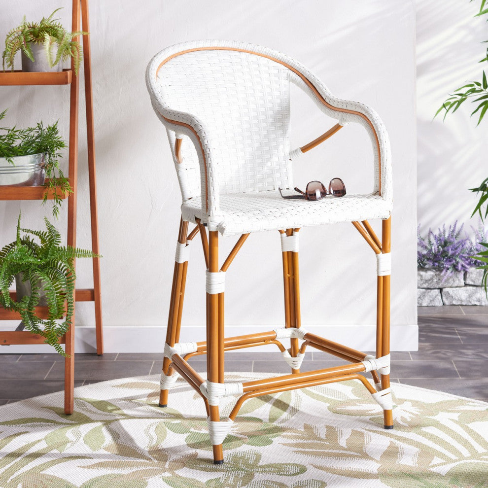 Safavieh California Counter Stool W Arm, White
