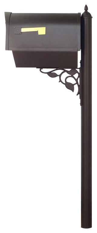 Classic Mailbox With Newspaper Tube, Locking Insert & Albion Mailbox Post