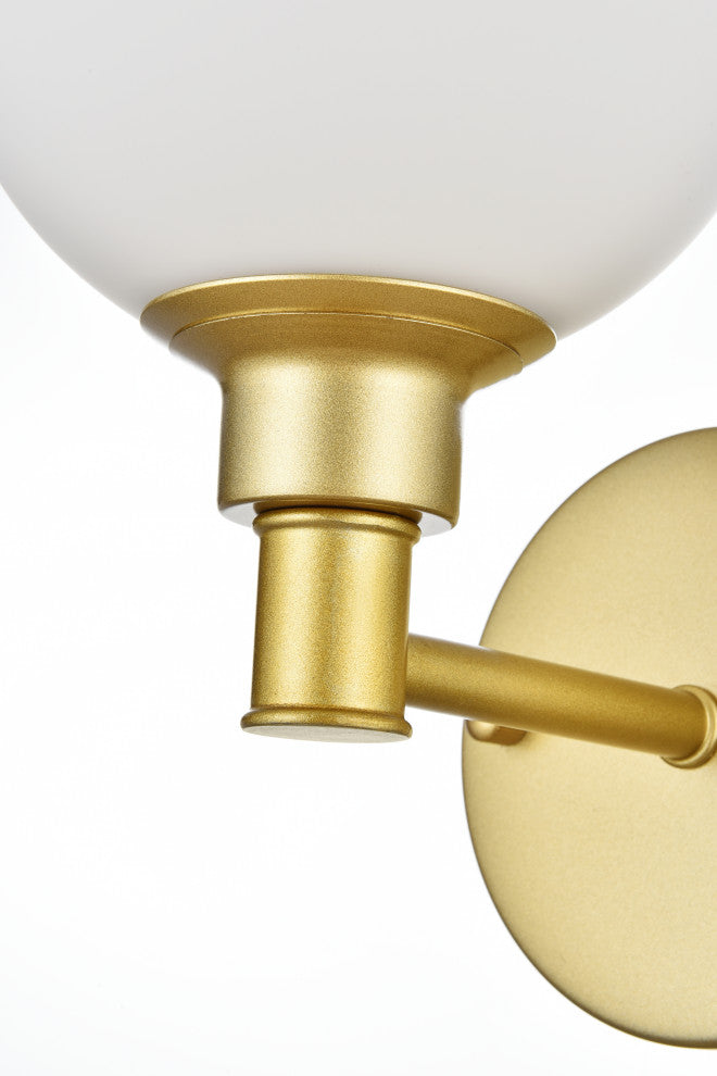 1 Light Brass And Frosted White Bath Sconce