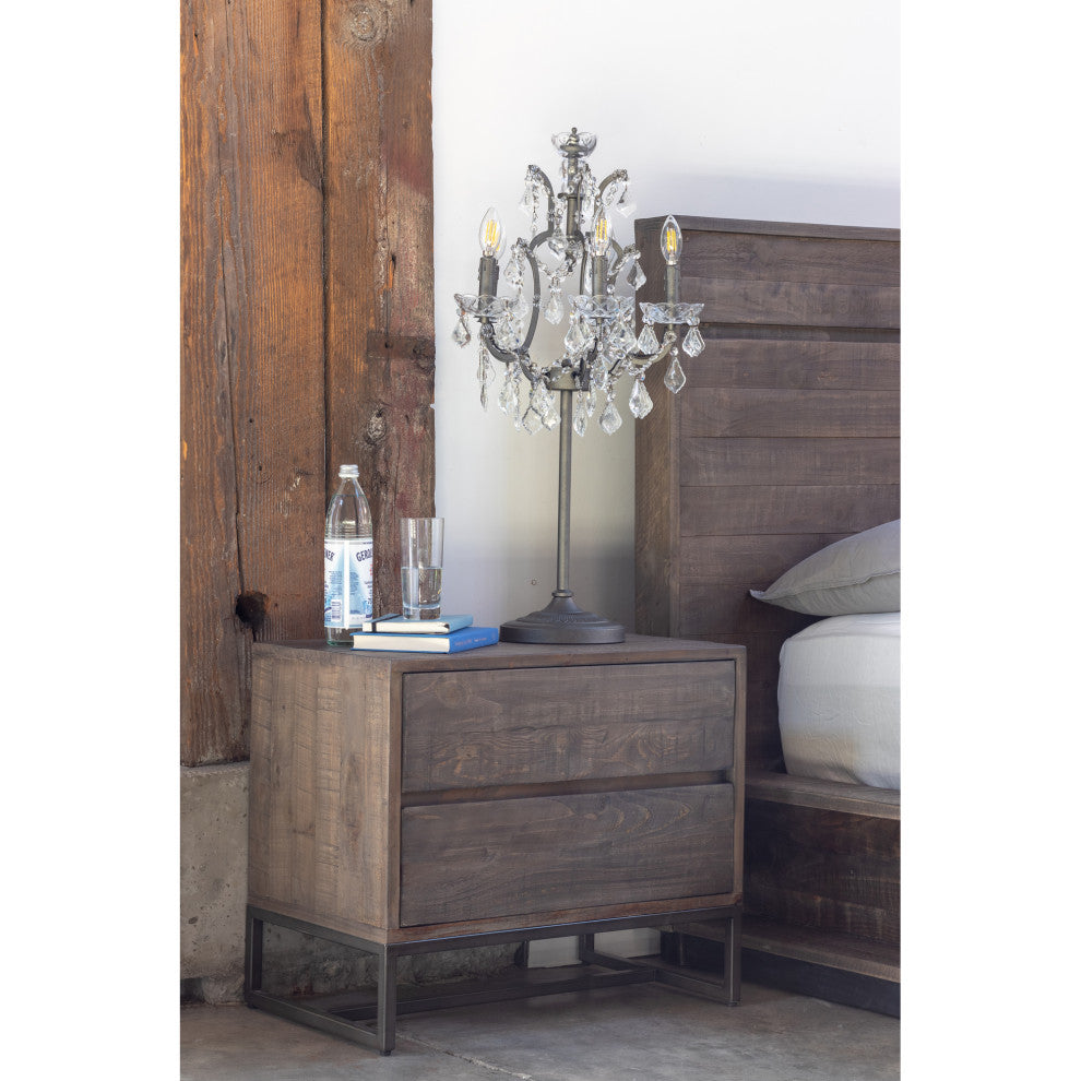 Rustic Elena Nightstand - Brown
