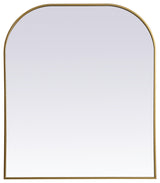 Metal Frame Arch Mirror 36X42 Inch, Brass