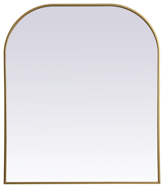 Metal Frame Arch Mirror 36X42 Inch, Brass