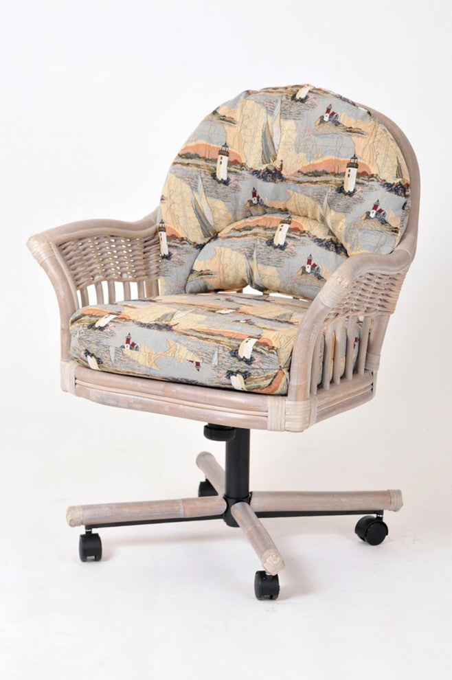 Bridgeport Tilt Swivel Caster Chair In Rustic Driftwood With Dum Dum Spa