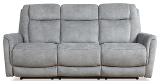 Linus Hudson Grey Power Reclining Sofa and Recliner