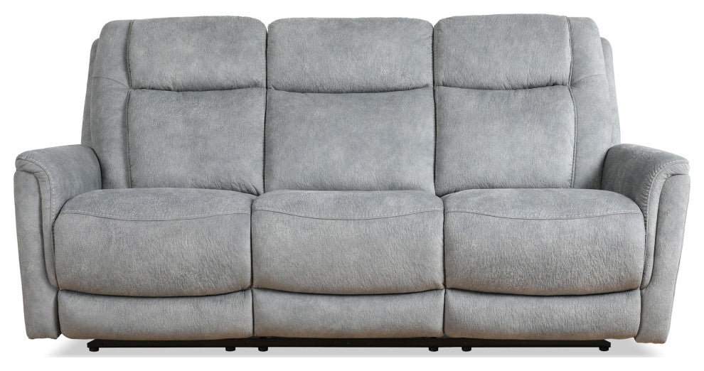 Linus Hudson Grey Power Reclining Sofa and Recliner