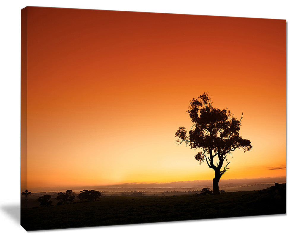 "Sunrise With Lonely Tree" Wall Art Landscape, 40"x30"