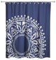 Navy Boho Circle 71x74 Shower Curtain