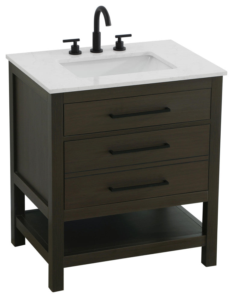Home Living 30" Single Bathroom Vanity, Mocha Brown