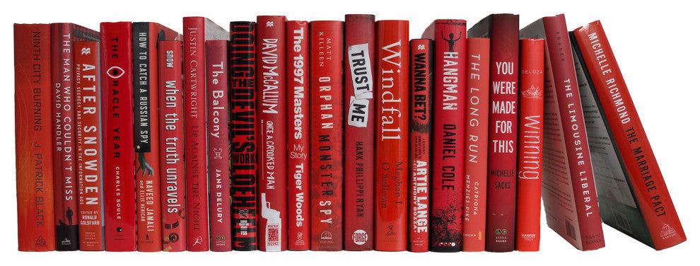 Decorative Books - Scarlet Dust Jacket - Red Books By The Foot