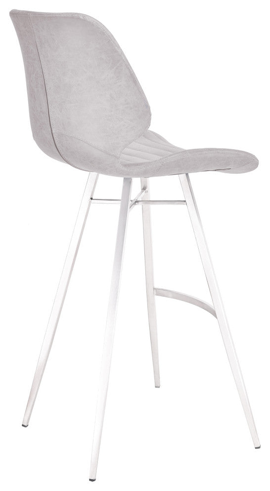 Valor 26" Counter Height Barstool, Light Vintage Gray Faux Leather