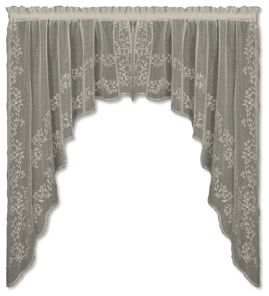 Heritage Lace Sheer Divine 80x46 Swag Pair in Flax